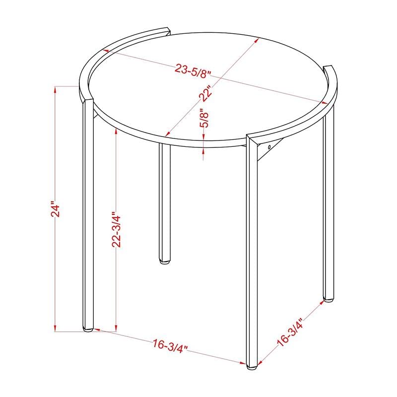 Furniture of America Mordicai Metal Round End Table - Light Gray Finish | Modern Side Table for Living Room, Bedroom, or Office