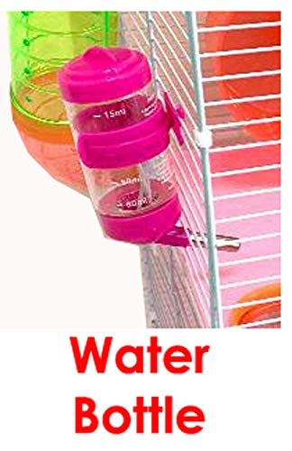 5-Tier Pink Hamster Cage - Spacious Mouse & Gerbil Mansion Habitat with Multi-Level Design | Perfect for Small Pet Homes, Play Areas & Cage Enrichment