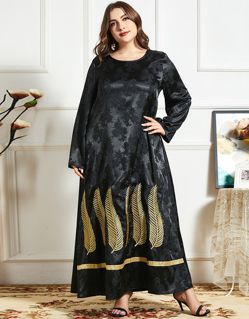 Elegant Black Plus Size Dubai Abaya for Women - Modest Islamic Dress for Prayer, Travel & Special Occasions