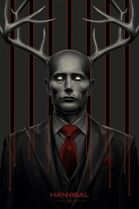 Hannibal PCC Phantom City Creative Poster - Gothic Art Print for Home & Office Decor - Perfect for Horror Fans & TV Show Lovers
