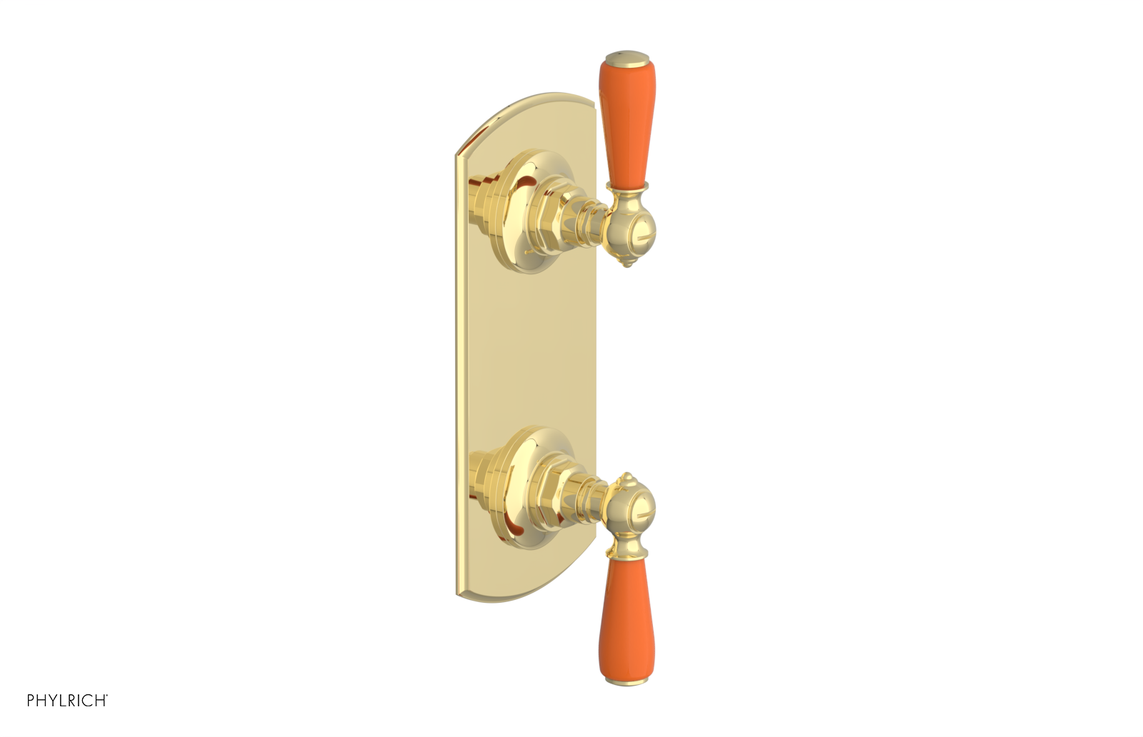 Jamestown Thermostatic Shower Valve with Volume Control & Diverter - Orange Accent Trim - Model 4738 - Perfect for Modern Bathroom Renovations & Spa-Like Shower Experiences