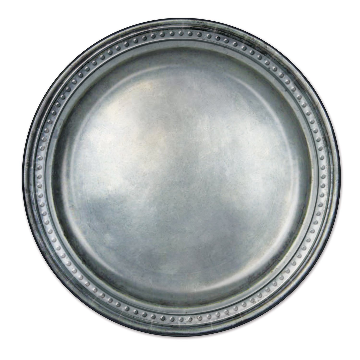 Beistle 58178 Medieval Pewter Round Paper Plates - 8 Inch Disposable Party Plates for Halloween, Renaissance Fairs & Themed Events (8 Count)