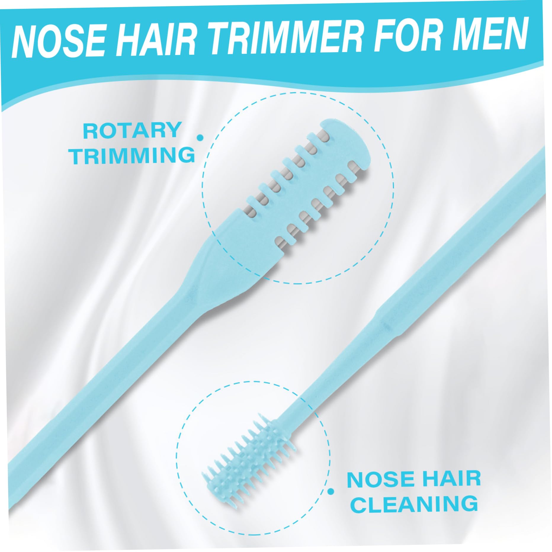 5-Pack Nasal Hair Trimmer for Men & Women - 360° Rotating Double Head Nose Hair Clipper with Cleaning Brush, Washable & Reusable - Perfect for Travel, Grooming Kits & Personal Care