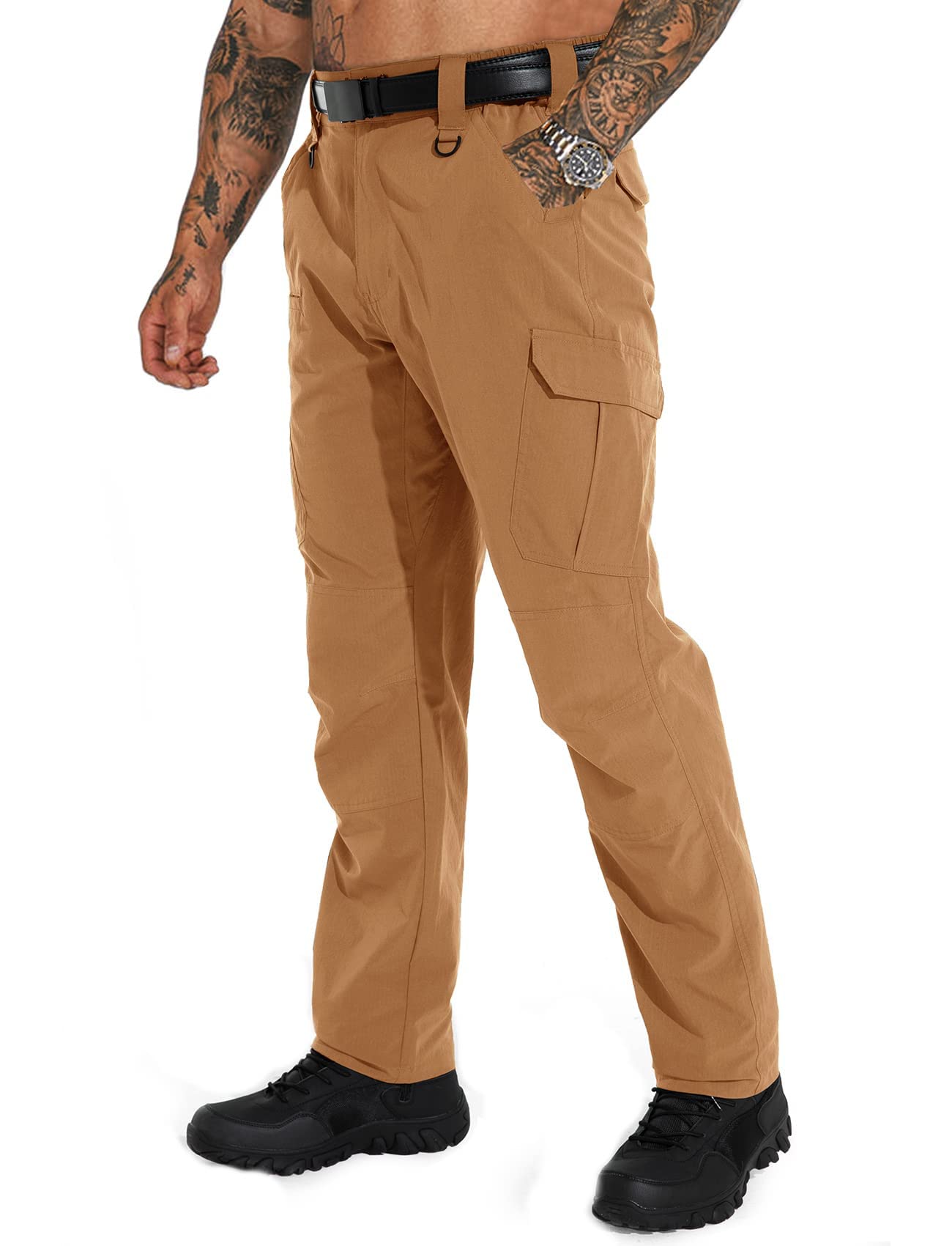 **Ebifin Men's Lightweight Ripstop Tactical Cargo Pants - Waterproof Hiking & Work Pants - High Waist Relaxed Fit for Outdoor, Camping & Tactical Use**