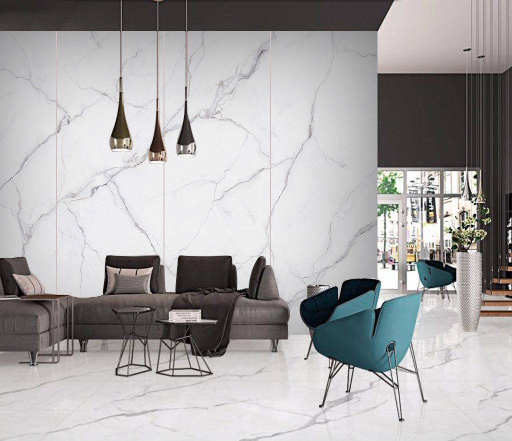 White Liner Stone Marble Wallpaper Murals - Peel and Stick Self-Adhesive Wallpaper for Living Room, Bedroom, Kitchen - Waterproof & Easy to Install Home Decor