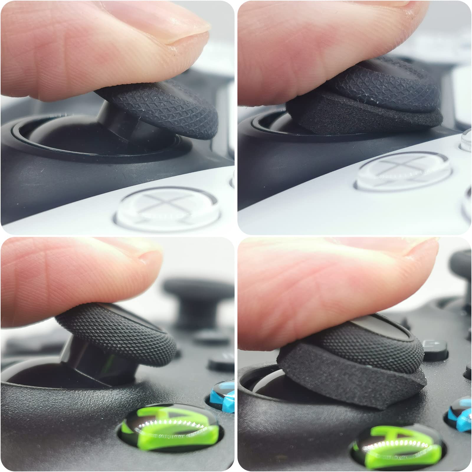Anti-Slip Thumb Grip Controller Gamepad Set for PS5/PS4/Switch Pro - 8pcs Thumb Grips, 4pcs Precision Rings & Storage Case - Enhanced Gaming Comfort & Control for FPS, Racing & Action Games