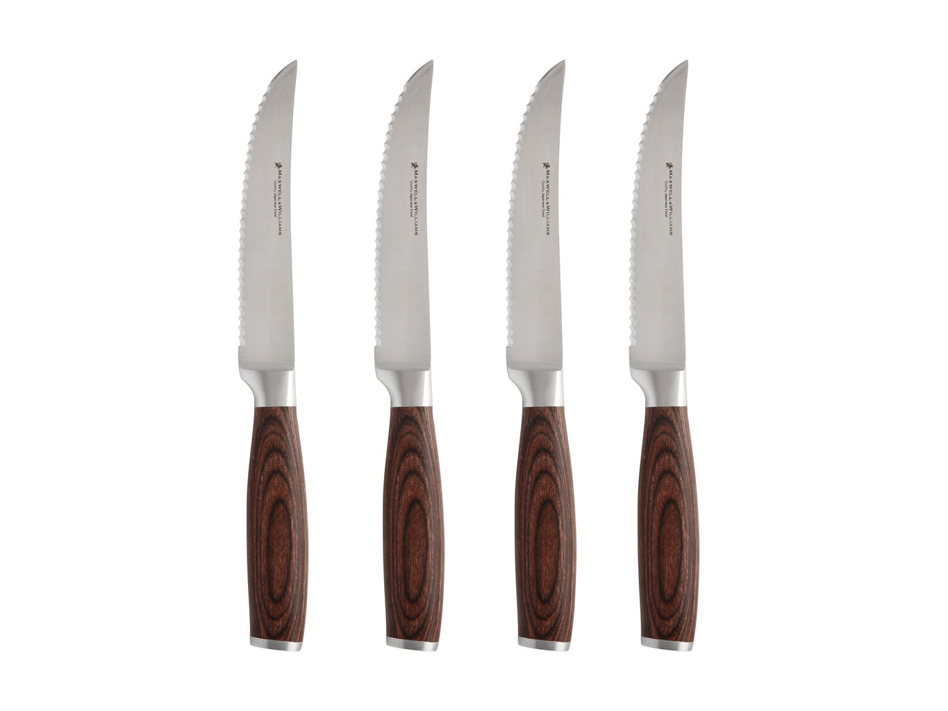 Premium Maxwell & Williams Stanton Steak Knife Set - 4-Piece High-Quality Stainless Steel Knives with Wooden Gift Box - Perfect for Steak Dinners, BBQ Parties & Gourmet Cooking