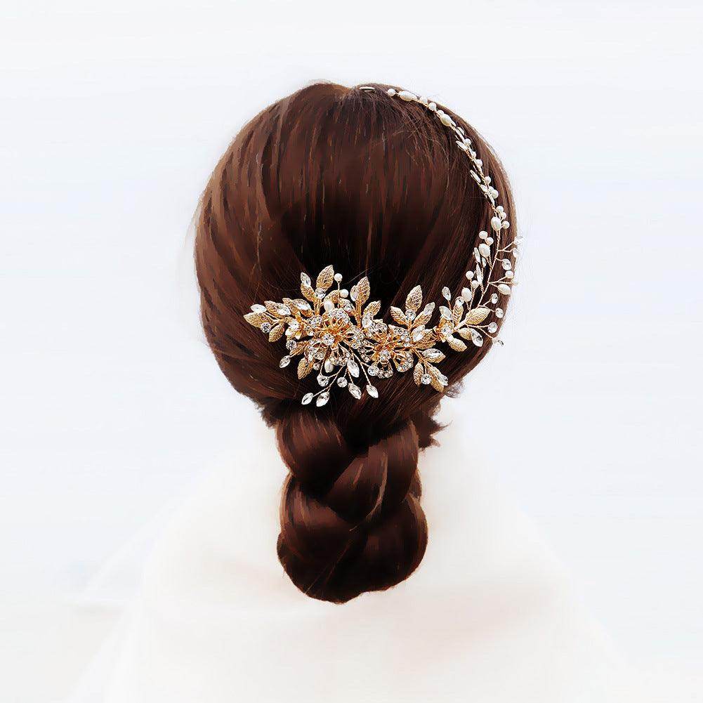 Vintage Gold Hollow Flower Pearl Hair Comb - Elegant Bridal Hair Accessory for Weddings, Prom & Special Occasions