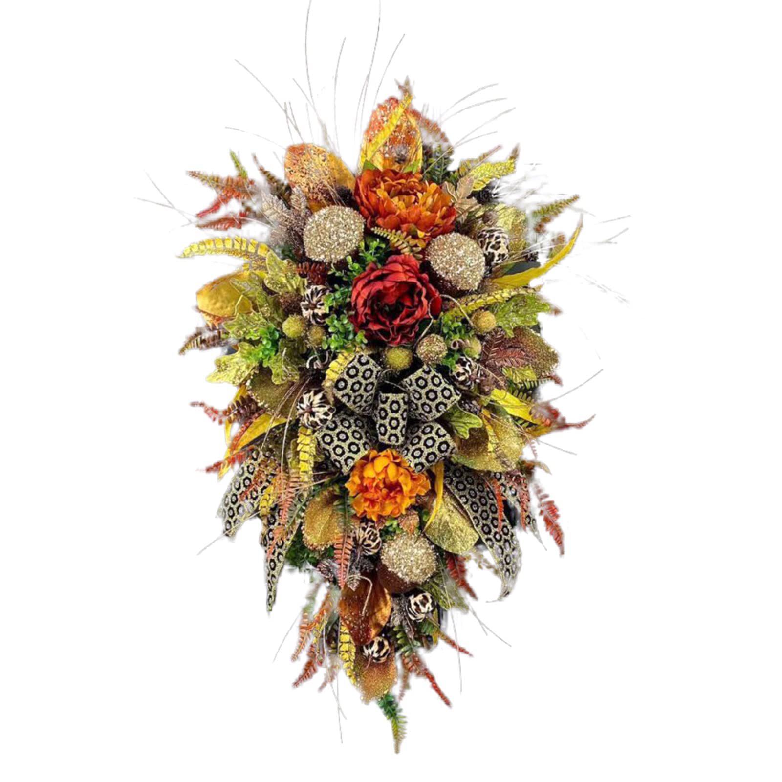 Ochine Pumpkin Truck Wreath - Farmhouse Front Door Decor for Fall, Vintage Autumn Wreath with Thanksgiving Harvest Garland - Rustic Hanging Sign for Home, Kitchen & Halloween Decorations | Perfect for Seasonal Porch Decor and Holiday Home Styling