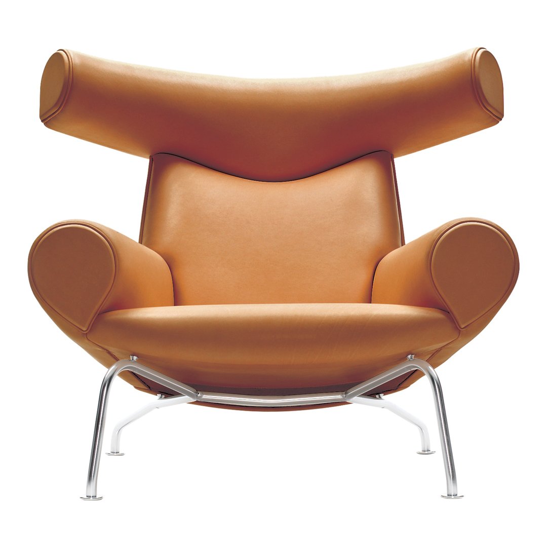 Erik Jørgensen Wegner Ox Chair - Mid-Century Modern Leather Lounge Chair for Living Room, Office & Reading Nook - Premium Scandinavian Design Furniture for Home Decor