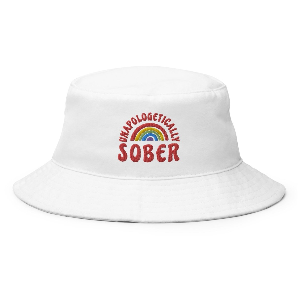 Unapologetically Sober Embroidered Bucket Hat for Men & Women - Stylish Alcohol-Free Lifestyle Accessory for Outdoor Activities, Beach, and Festivals