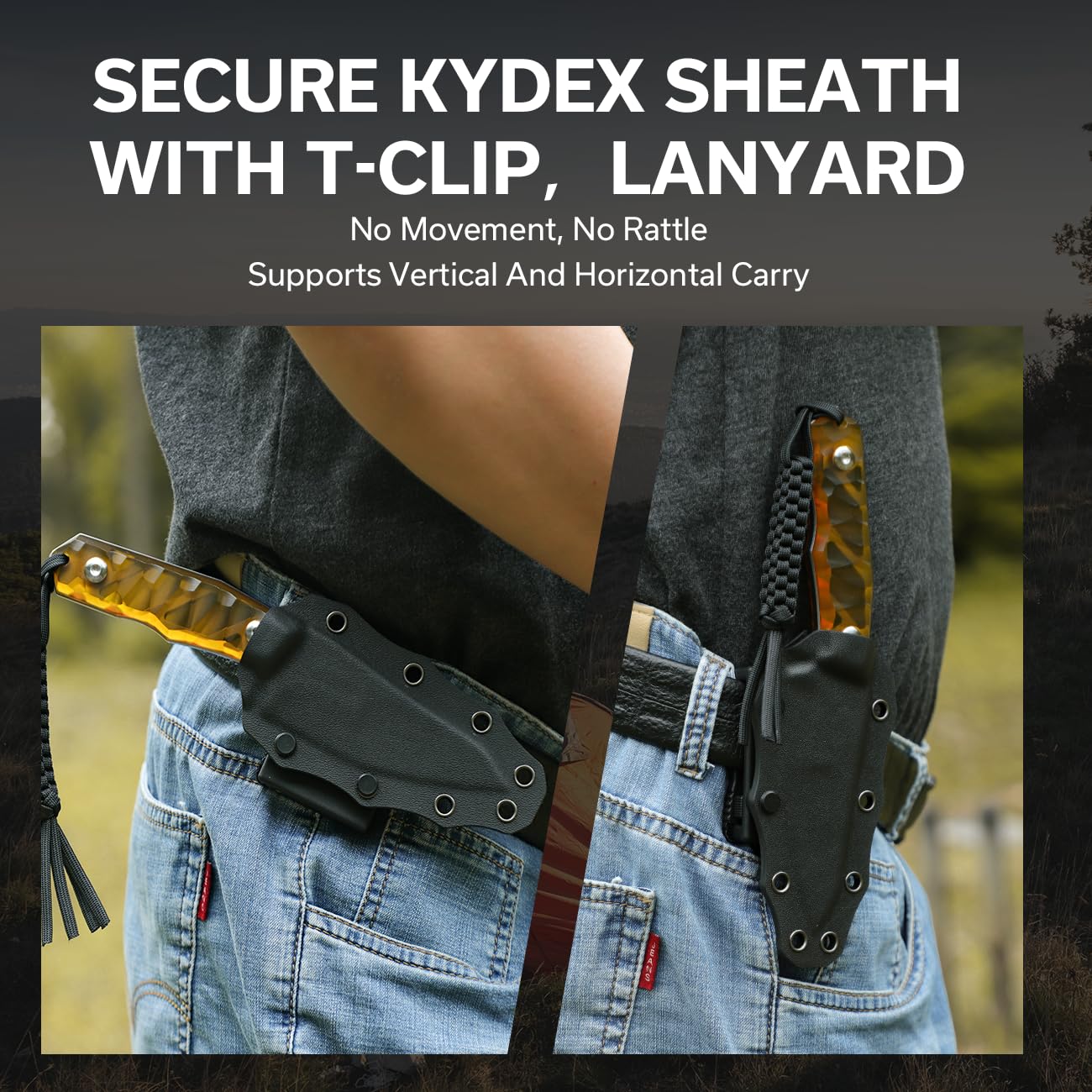 CIVIVI EDC Fixed Blade Knife with Kydex Sheath - 4.15