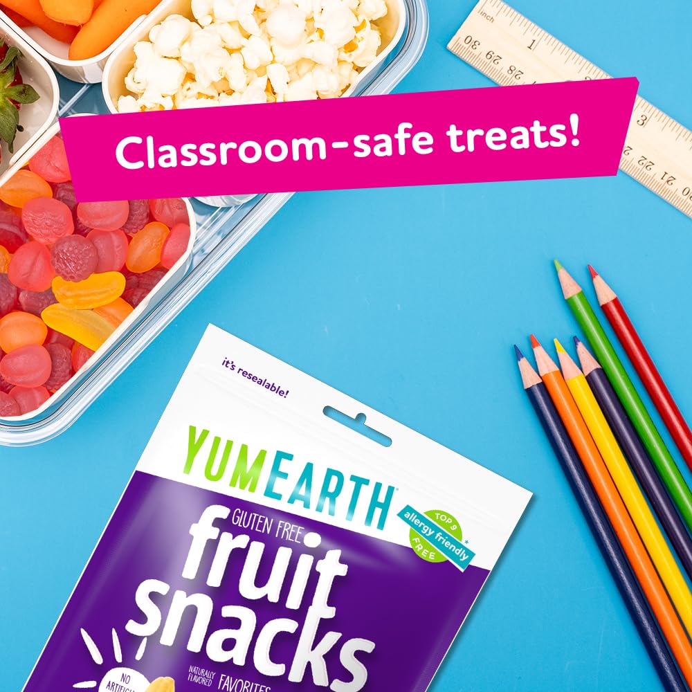 YumEarth Organic Fruit Snacks, 5oz (Pack of 6) - Gluten Free, Vegan, Non-GMO, Allergy Friendly, No Artificial Flavors or Dyes - Healthy Kids Snacks for Lunch Box, School, Travel & On-The-Go