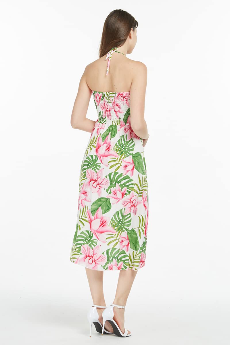 Hawaiian Luau Outfits for Family - Matching Aloha Shirts & Dresses in Lotus & Orchid Print | Men, Women, Girls & Boys | Perfect for Beach Parties, Summer Vacations & Tropical Themed Events