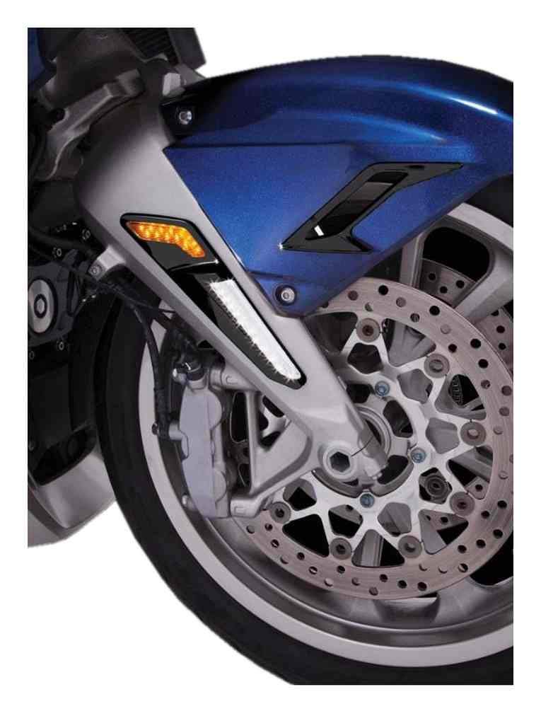 Ciro Goldstrike LED Fork Mounted Navigation Lights for Honda Gold Wing - Black | Enhanced Visibility for Night Riding & Safety