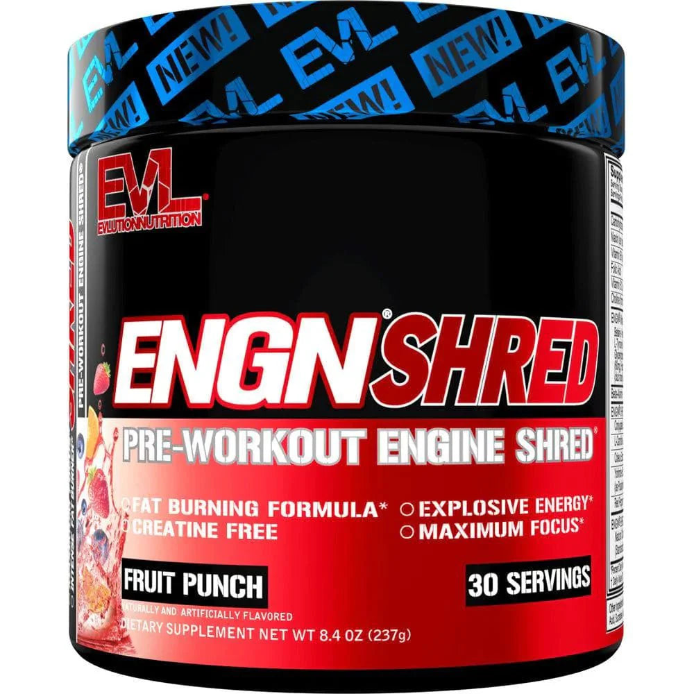 EVLution Nutrition ENGN Shred Pre-Workout Powder - 246g (30 Servings) | Fat Burner & Energy Booster for Gym & Fitness Training