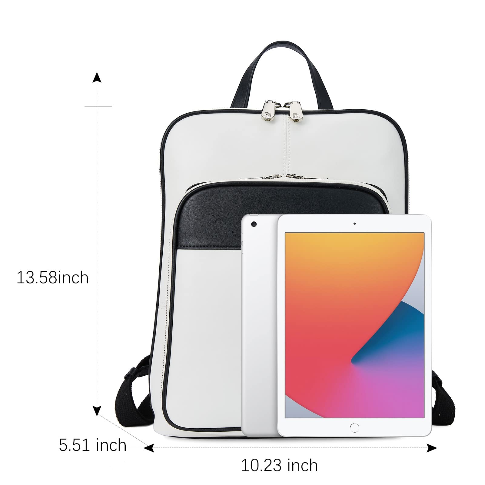 BOSTANTEN Genuine Leather Backpack Purse for Women - Stylish Laptop Backpack for College, Travel & Work - Durable Casual Daypack with USB Charging Port