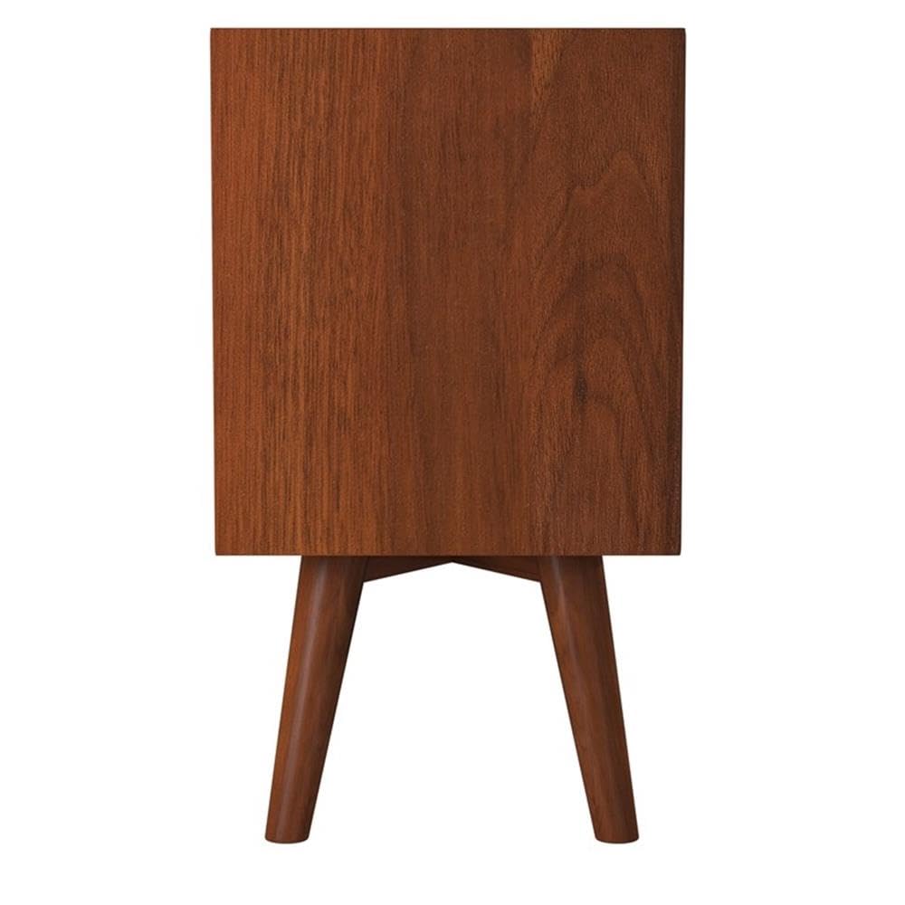 Allora 2-Drawer Two-Tone Wood Nightstand in Acorn & White - Modern Bedside Table for Bedroom, Living Room & Guest Room Storage