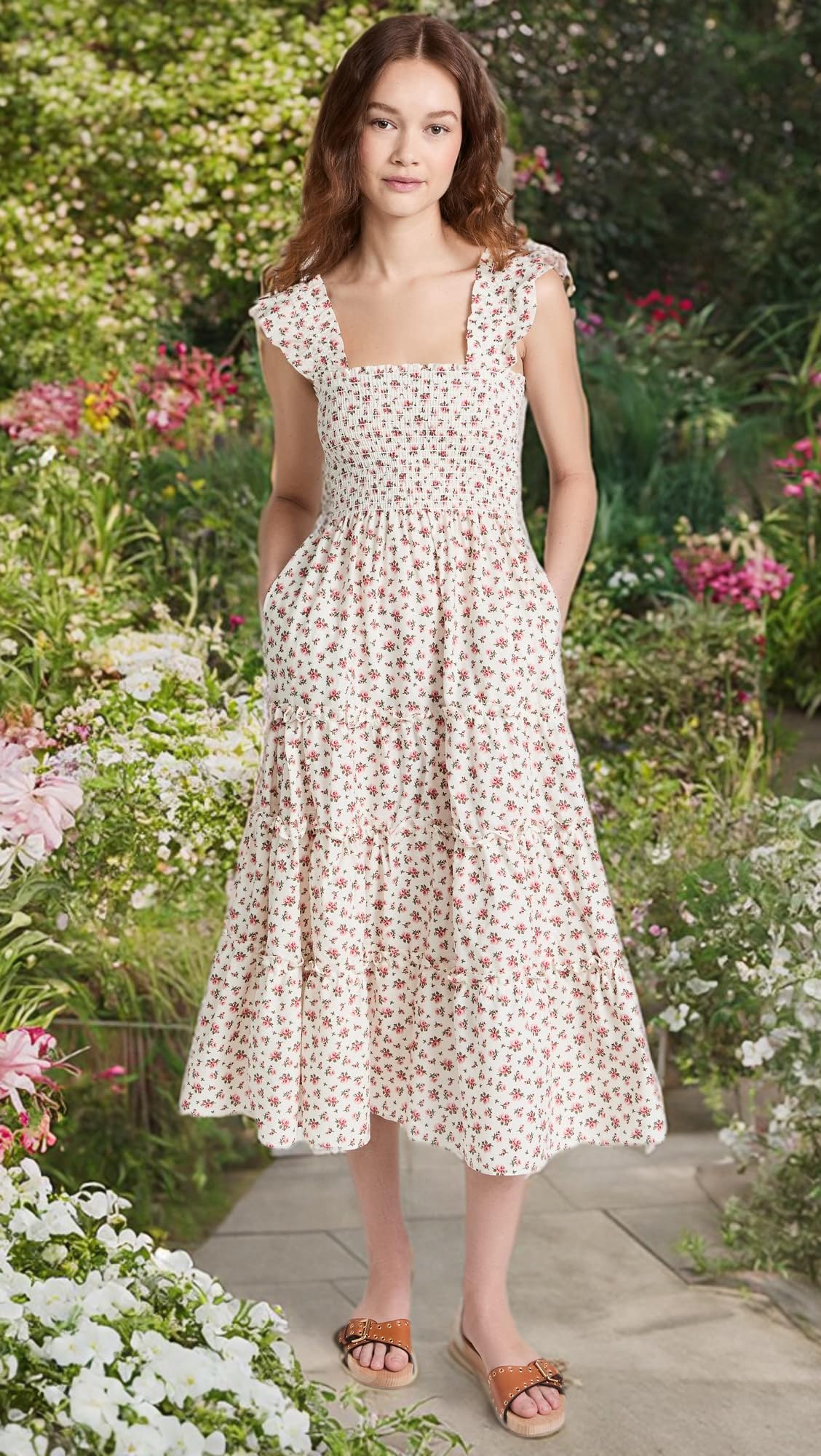 Women's Calypso Dress - Flowy Summer Maxi Dress with Floral Print | Perfect for Beach Vacations, Date Nights & Tropical Getaways