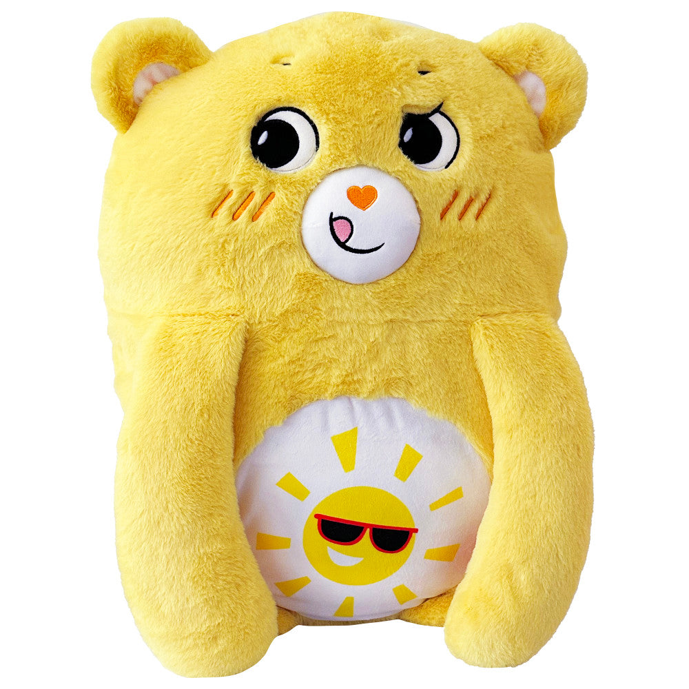 Care Bears Funshine Bear Happy Nappers Plush Pillow - Soft Cuddly Pocket Pal for Kids | Perfect for Nap Time, Travel & Bedroom Decor