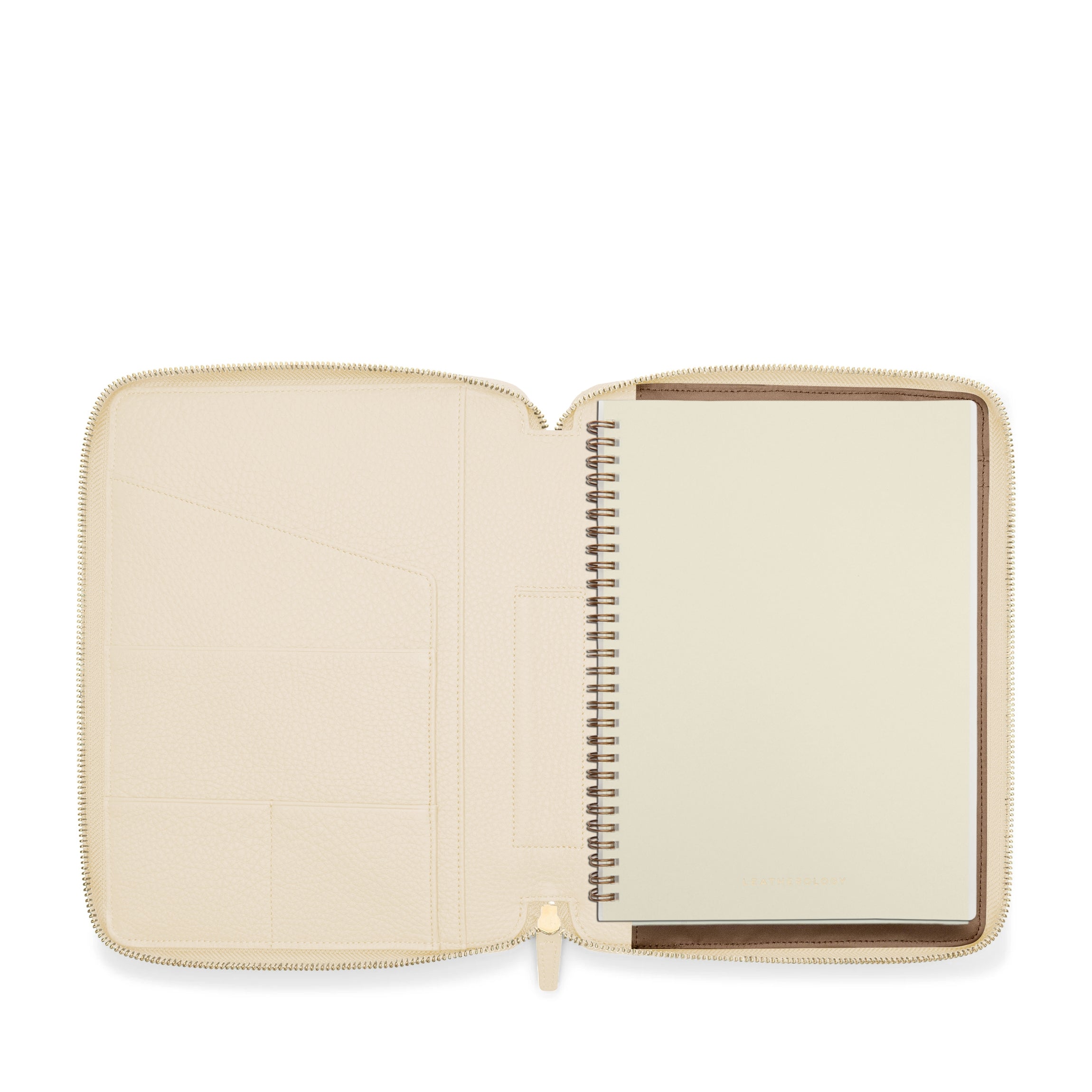 B5 Zippered Spiral Notebook - 100 Sheets College Ruled Composition Book, Durable Cover for School, Office & Journaling - Sand Color (Perfect for Note Taking, Planning & Sketching)