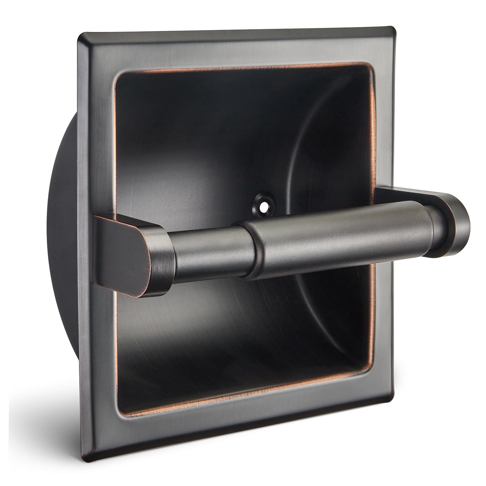 JunSun Oil Rubbed Bronze Recessed Toilet Paper Holder - Stainless Steel ORB Tissue Roll Holder for Jumbo Mega Rolls (6