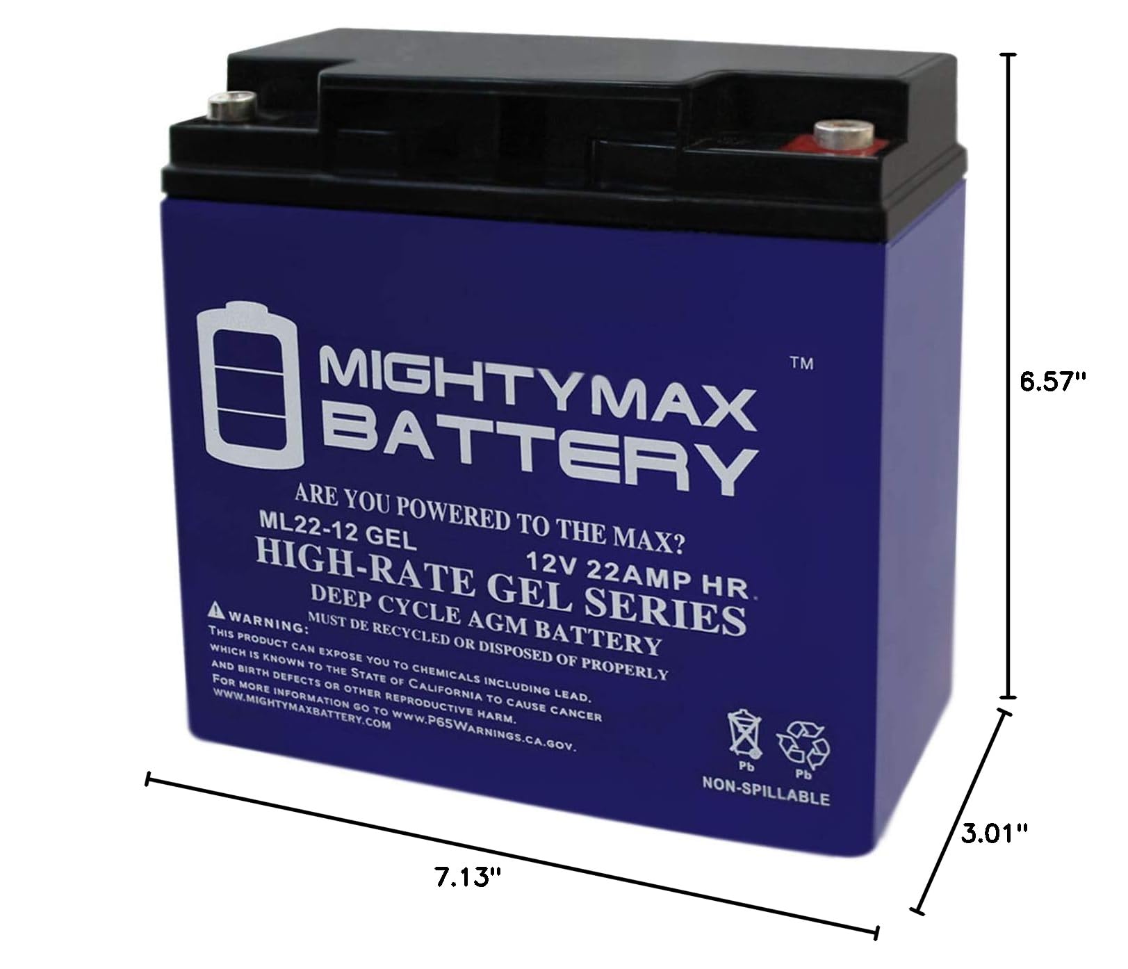 Mighty Max 12V 22AH GEL Replacement Battery for SEL CB19-12 - Deep Cycle Power Solution for Solar Panels, Wheelchairs, and Emergency Backup Systems