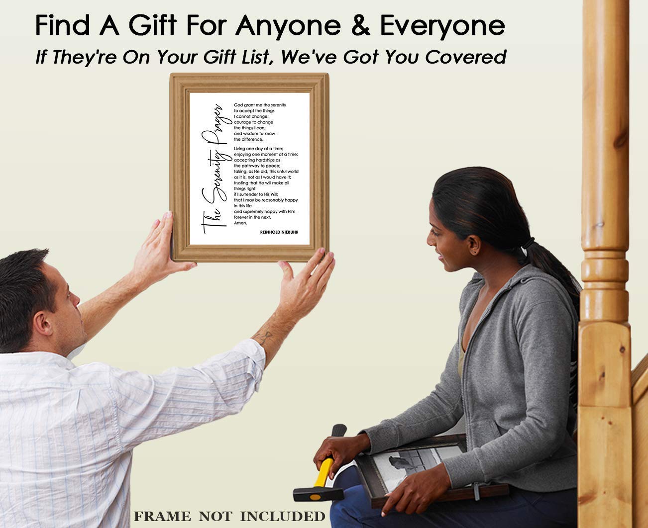 Serenity Prayer Wall Art - Inspirational Bible Verses for Home & Office Decor