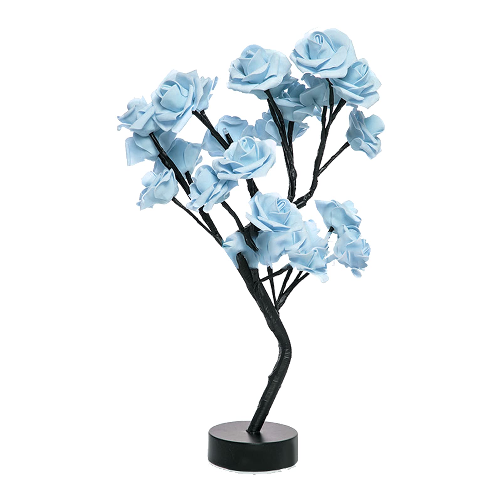 JENPECH Blue LED Rose Blossom Tree Light - Fairy Tree Lamp with Ambient Lighting for Home Decor, Tabletop Bonsai Night Light (Perfect for Bedroom, Living Room & Wedding Centerpiece Decorations)