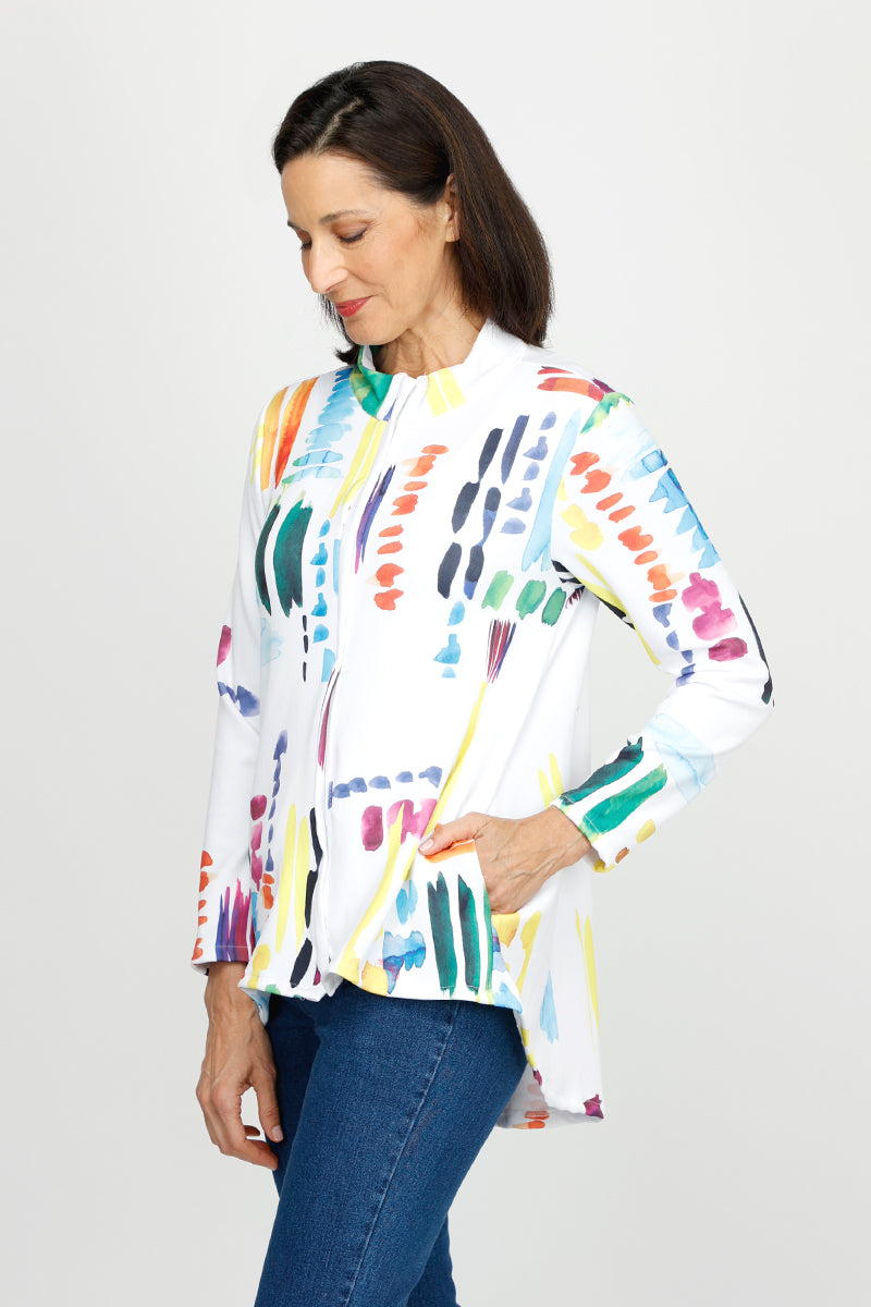 Top Ligne Color Lines Zip Jacket - Stylish Lightweight Windbreaker for Men & Women | Perfect for Outdoor Activities, Travel & Casual Wear