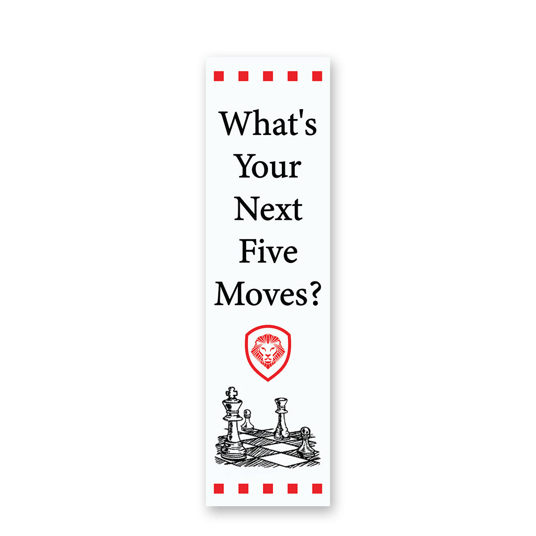 Your Next Five Moves Bookmark - 2 Pack (7.5 Inches) - Perfect for Book Lovers, Students & Office Use