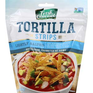 Fresh Gourmet Tortilla Strips Lightly Salted - 3.5 oz | Crunchy Snack for Salads, Soups & Nachos | Gluten-Free Restaurant Style Toppings