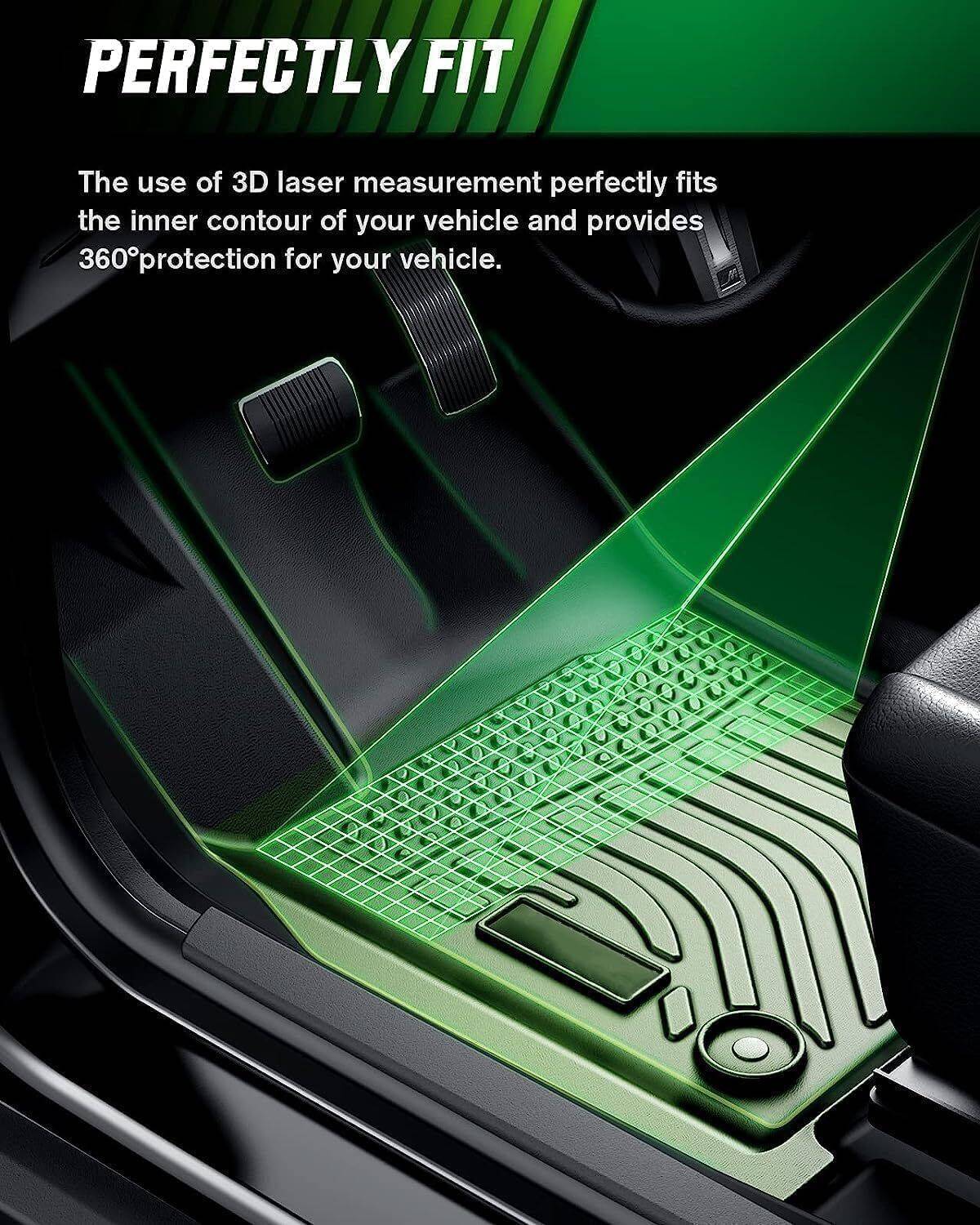 Custom Fit 3D All-Weather Floor Mats for 2013-2019 Nissan Sentra - TPE Thermo Plastic Elastomer Front & Rear Set (3PC) - Perfect for Winter Snow, Mud, and Rain Protection