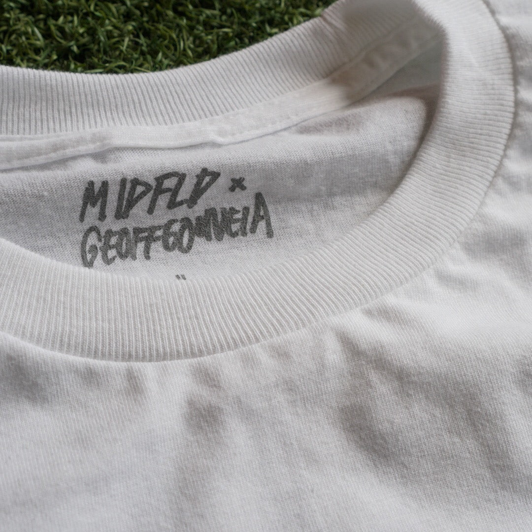 MIDFLD x Geoff Gouveia VISION White Short Sleeve T-Shirt for Men - Graphic Tee with Artistic Design - Perfect for Casual Wear, Street Style & Summer Outfits