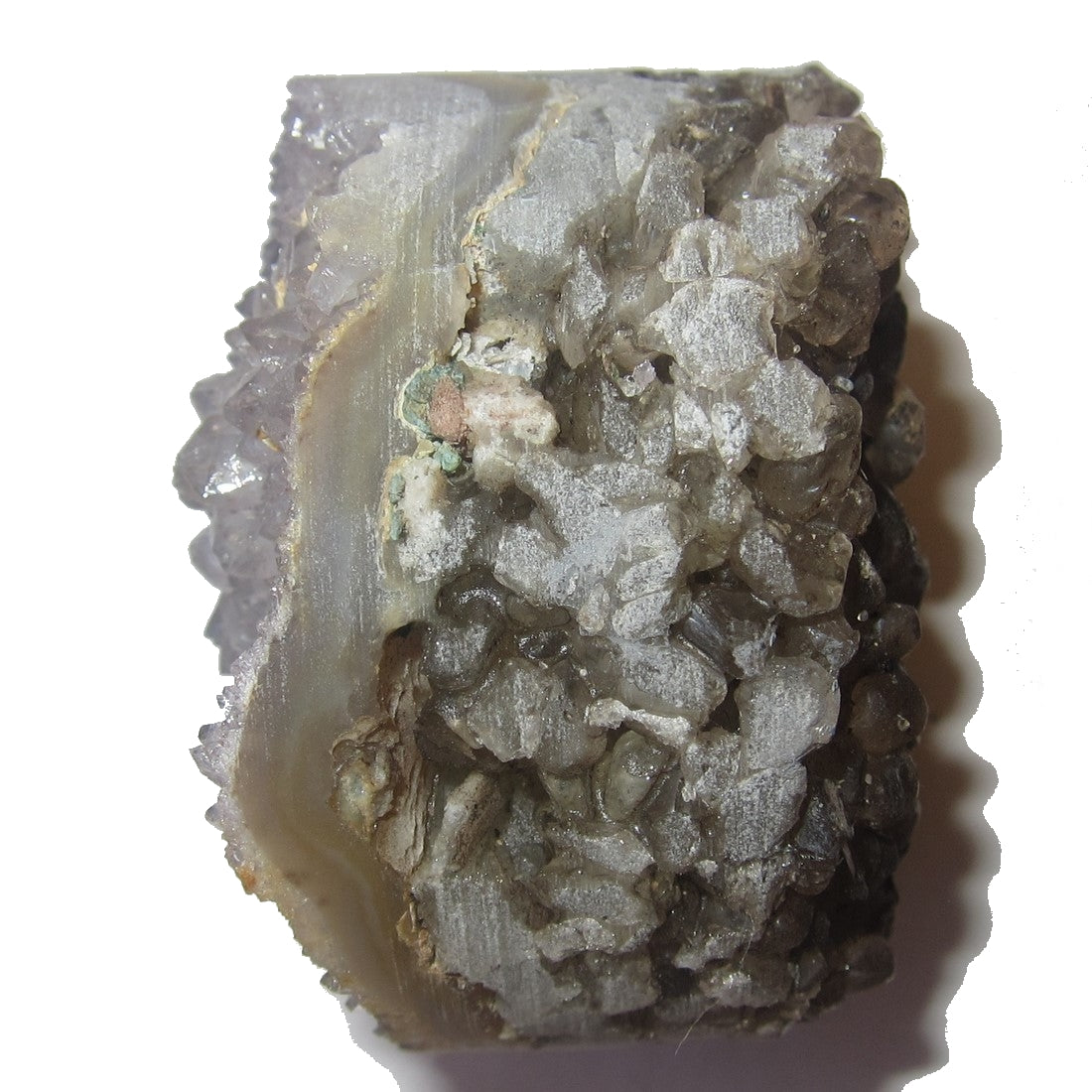 Natural Amethyst Cluster with Smoky Quartz - Double Sided Purple Crystal Circle for Meditation, Healing & Home Decor