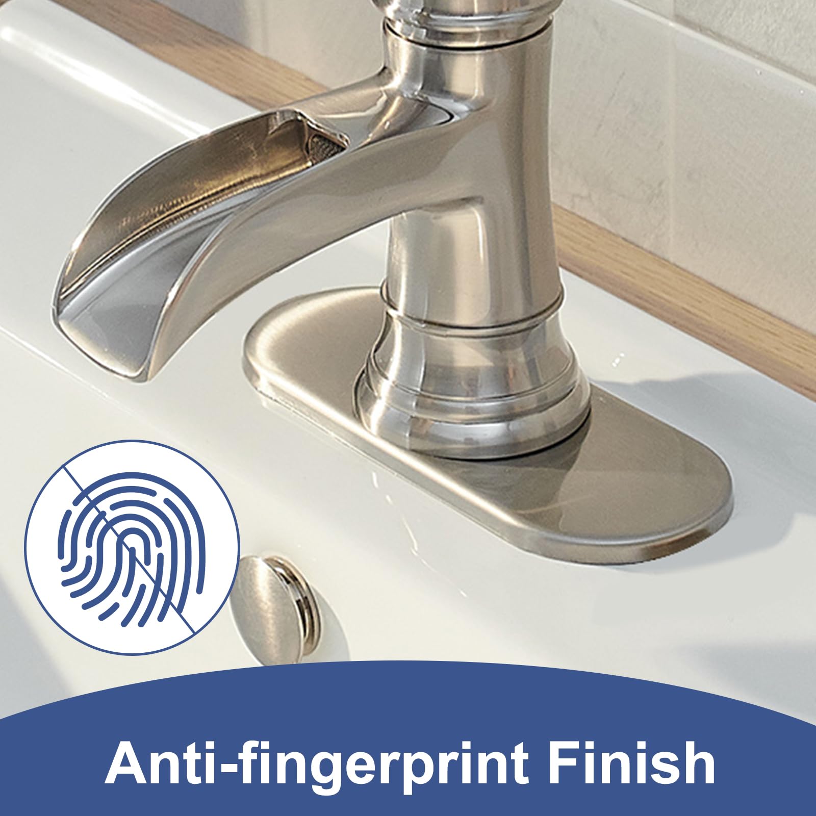 BWE 6 Inch Bathroom Vanity Sink Faucet with 4