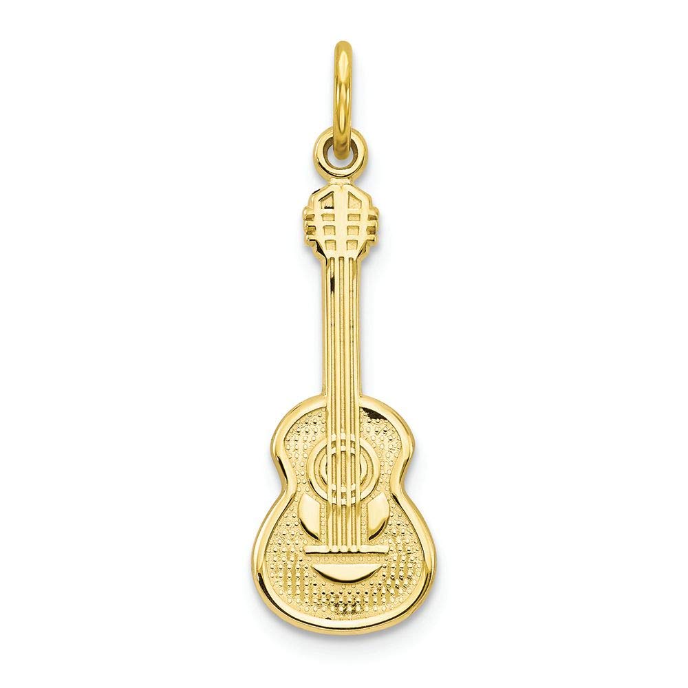 10k Yellow Gold Guitar Charm Pendant Necklace for Women & Men - Elegant Music Jewelry Gift for Musicians, Guitar Lovers - Perfect for Birthdays, Anniversaries & Special Occasions