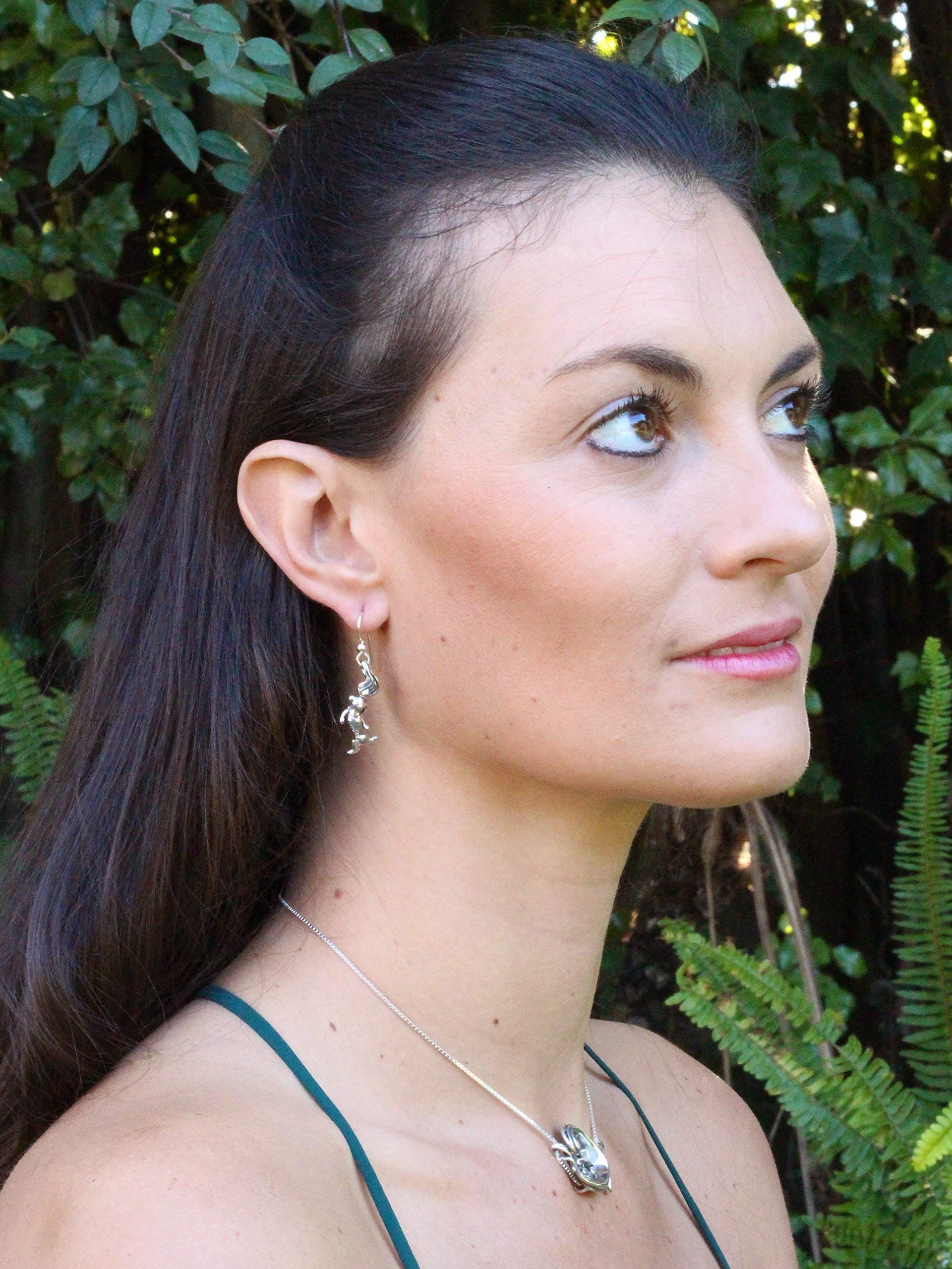 Silver Mermaid & Octopus Earrings - Handmade Ocean Jewelry for Women | Perfect for Beach Parties, Mermaid Costumes & Underwater Themed Events