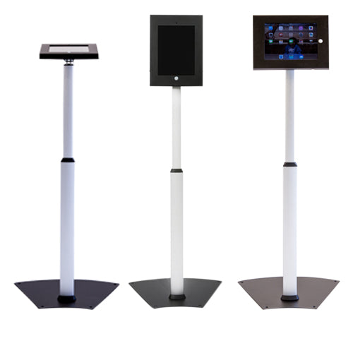 Adjustable iPad Floor Stand Kiosk with Lockable Rotating & Tilting Sign Frame - Perfect for Retail Stores, Exhibitions & Trade Shows