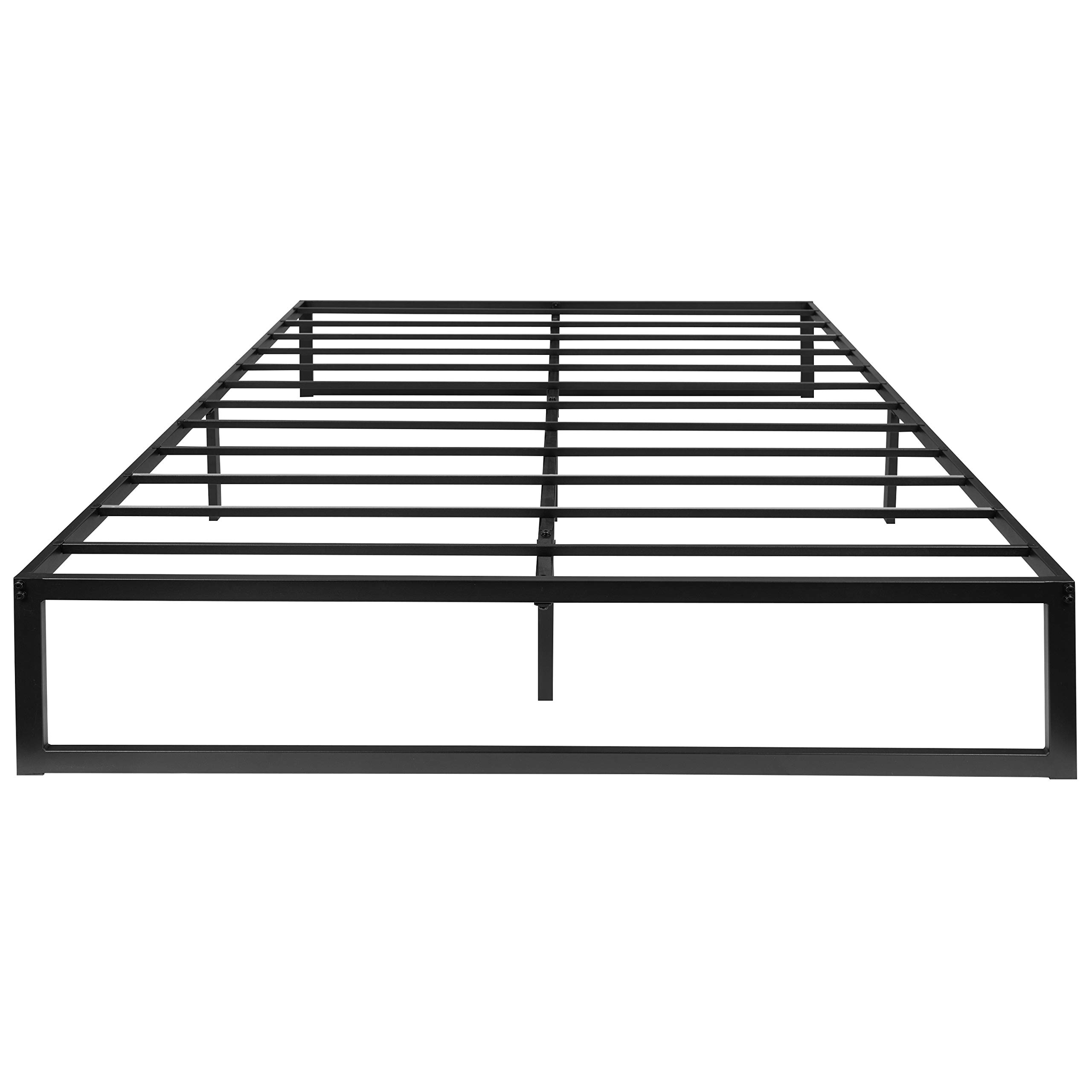 Flash Furniture 14 Inch Metal Platform Bed Frame with 12 Inch Pocket Spring Mattress & 3 Inch Cooling Gel Memory Foam Topper - Queen Size, Easy Assembly, Sturdy Support for Bedroom, Guest Room, Dorm