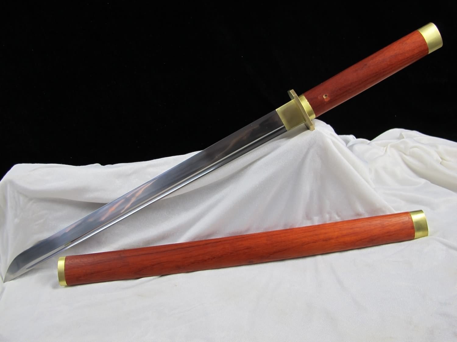 High-Carbon Steel Chinese Sword with Redwood Scabbard - 30