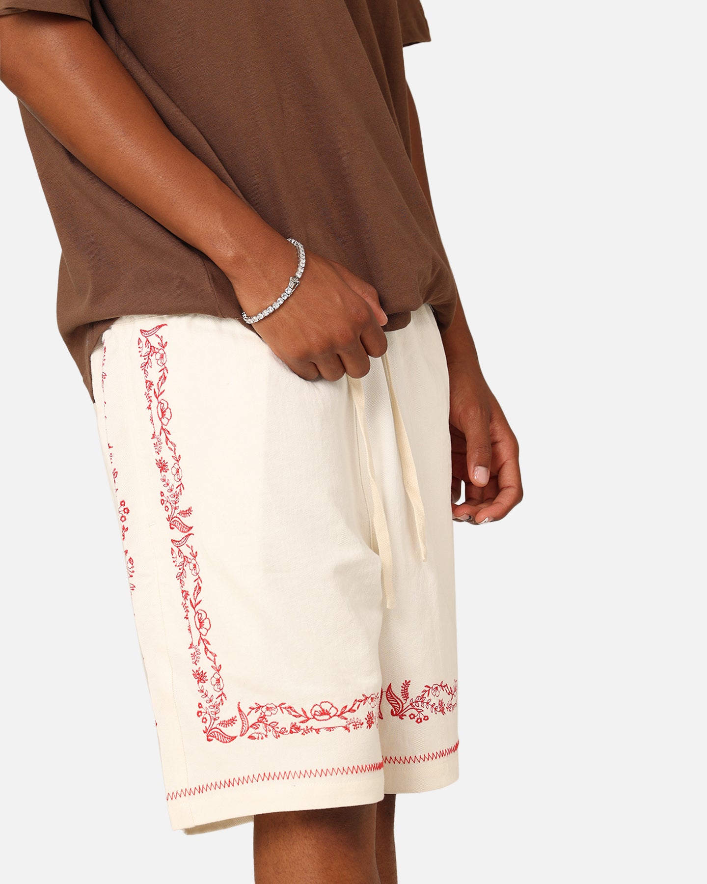 404 Frontier Linen Blend Shorts for Men - Comfortable Casual Summer Shorts in Off White - Perfect for Beach, Vacation and Outdoor Activities
