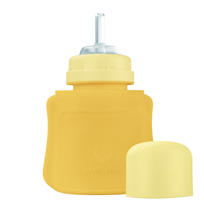 Organic Silicone Baby Food Pouch - 5 oz Reusable Squeeze Pouch for Homemade Purees | BPA-Free Sprout Storage Container | Perfect for On-the-Go Feeding, Travel & Daycare Snacks