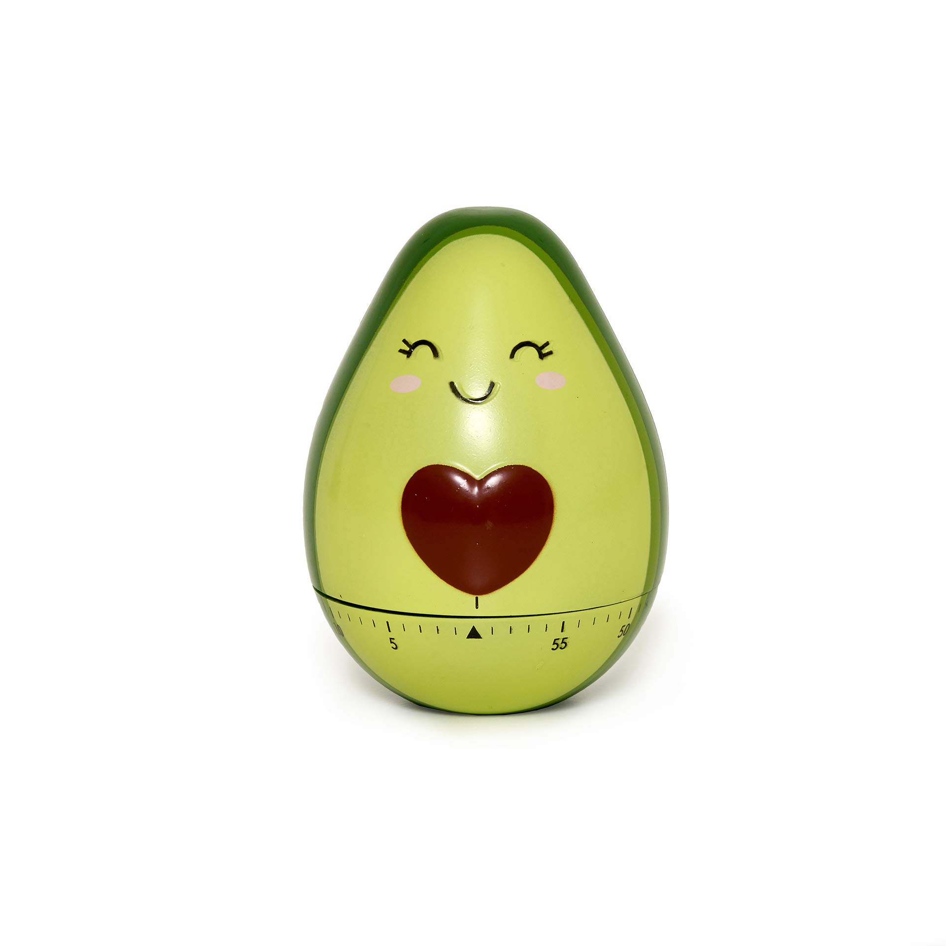 Legami Manual Adjustable 60-Minute Kitchen Timer - No Battery Needed, 6 cm Diameter, Avocado Theme - Perfect for Cooking, Baking, and Meal Prep