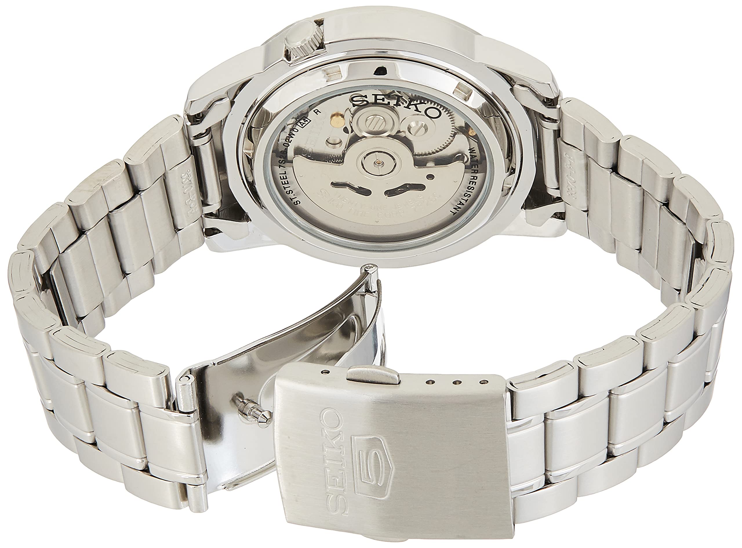 Seiko 5 Automatic Men's Watch - Stainless Steel Case & Bracelet - Water Resistant - Dress, Casual & Business Wear - Perfect for Everyday Use, Office & Special Occasions