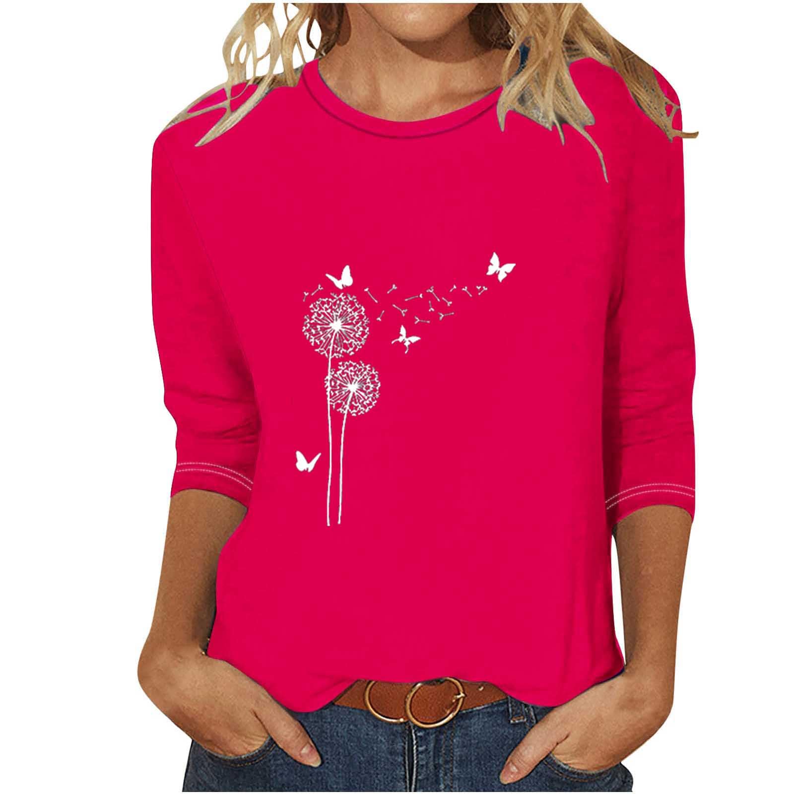 JEGULV Women's Cotton 3/4 Sleeve T-Shirts - Summer Casual Tops for Women | Perfect for Daily Wear, Office & Weekend Outings