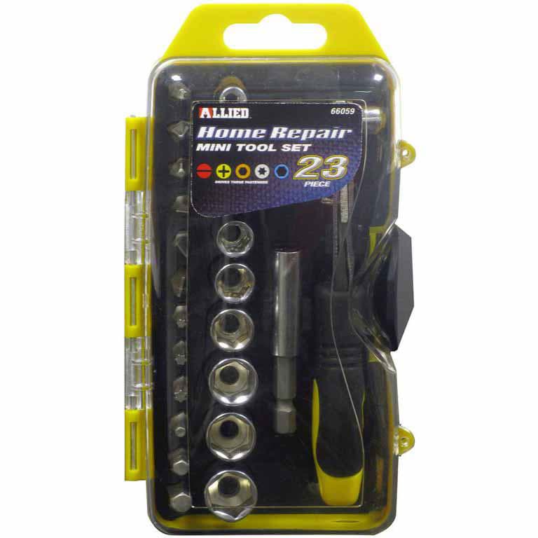 Allied 66059 23-Piece Mini Tool Set - Compact & Portable for Home Repairs, DIY Projects & Emergency Fixes