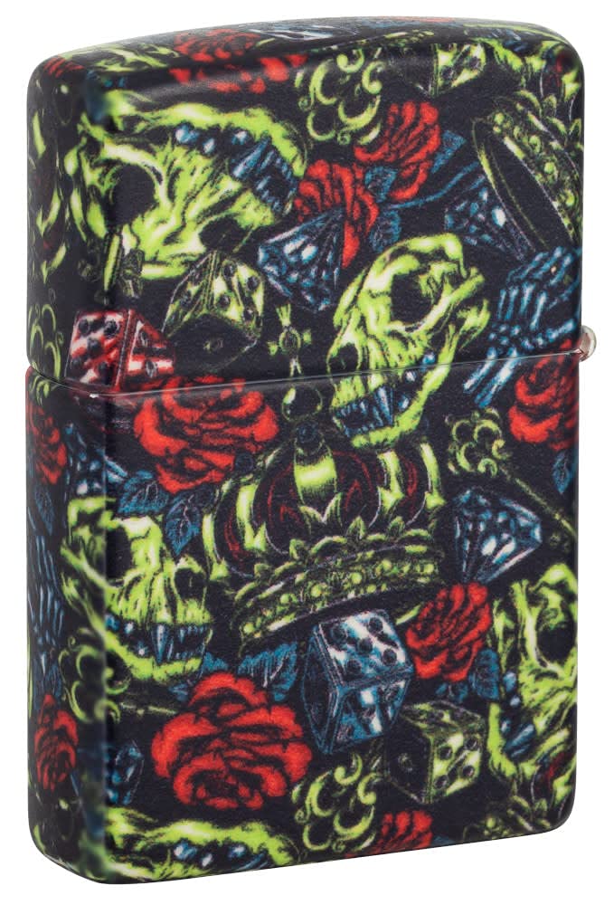 Zippo Brass Lighter - Glow in The Dark Matte Finish, Classic Windproof Design (Model 49696) - Perfect for Camping, Outdoor Adventures & Everyday Carry