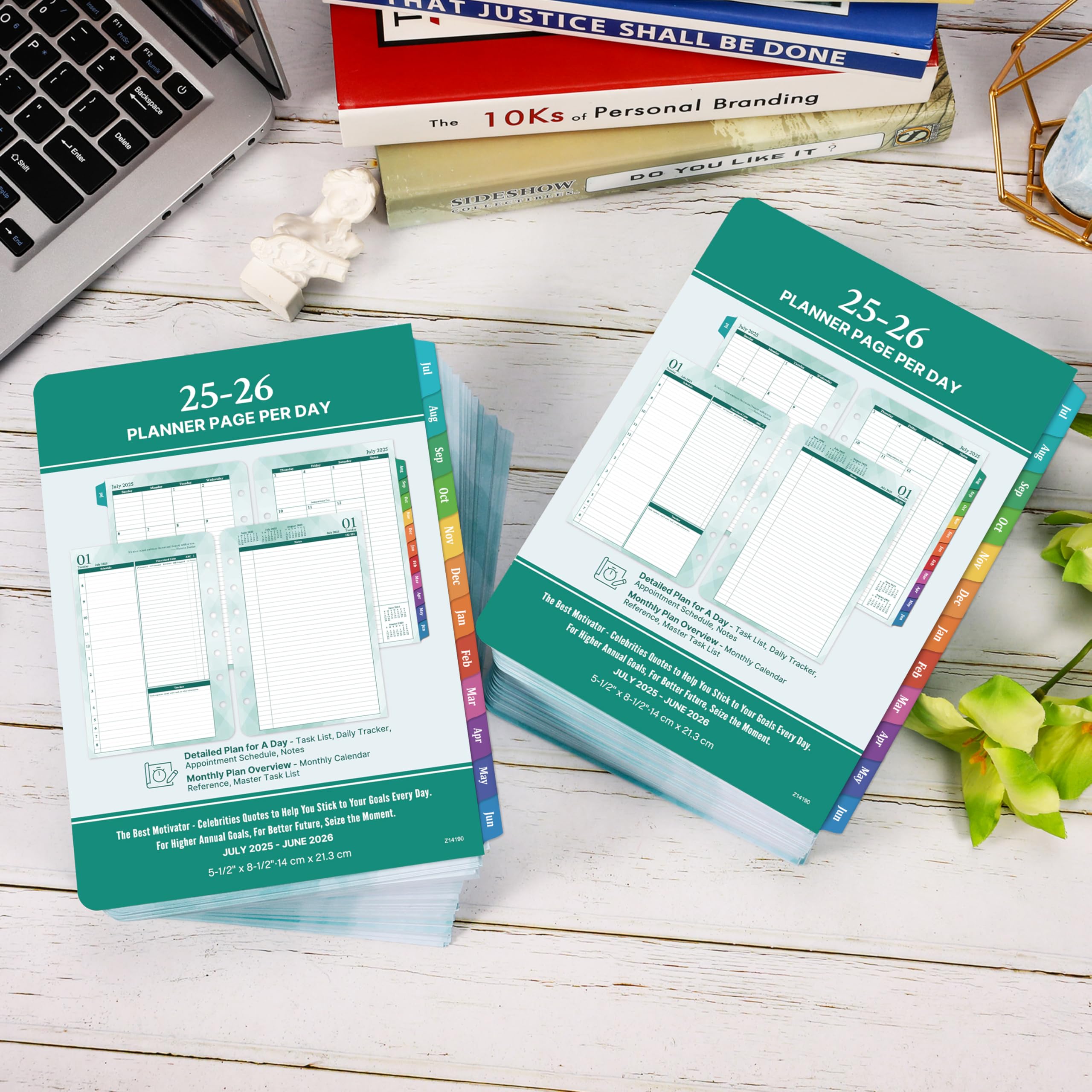 2025-2026 Planner Refills - July 2025 to June 2026 Daily & Monthly Organizer | 5.5