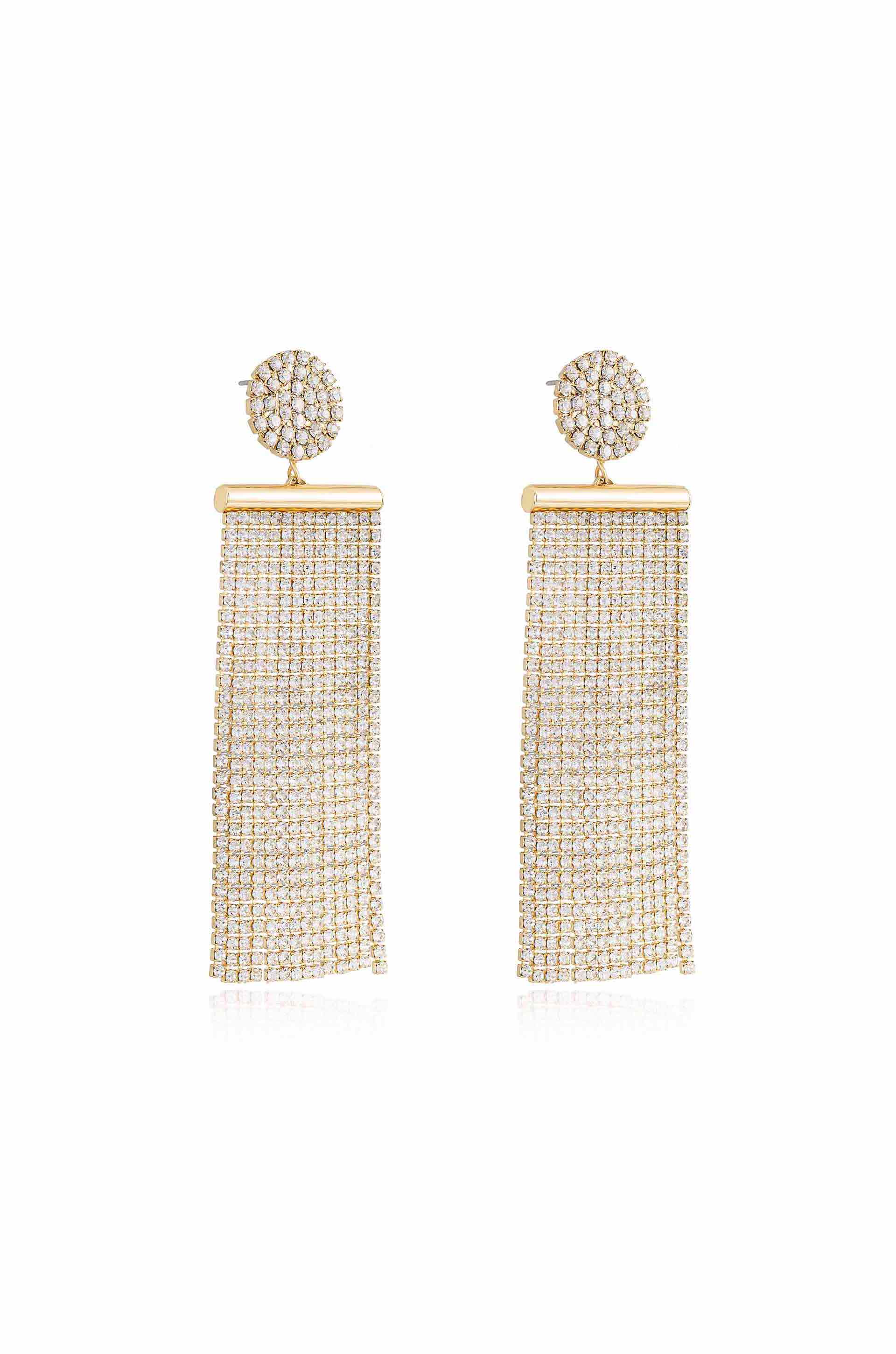 Sparkling Crystal Fringe Earrings for Women - Elegant Dangling Party Jewelry - Perfect for Weddings, Date Nights & Special Occasions